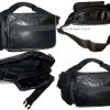 Lot of 4 New Leather waist pouches waist bag leather bag new Black Fanny pack