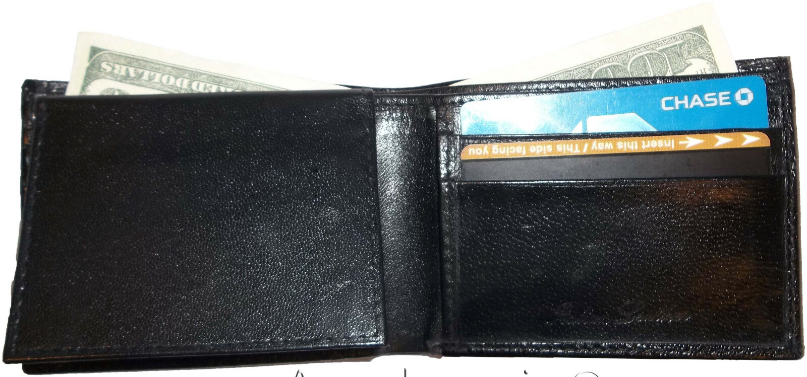 Lot of 4 New Lizard Skin Printed Leather Man's Black billfold wallet 6 cards ID - Image 10