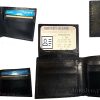 Lot of 4 New Lizard Skin Printed Leather Man's Black billfold wallet 6 cards ID