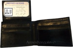 Lot of 4 New Lizard Skin Printed Leather Man's Black billfold wallet 6 cards ID - Image 6