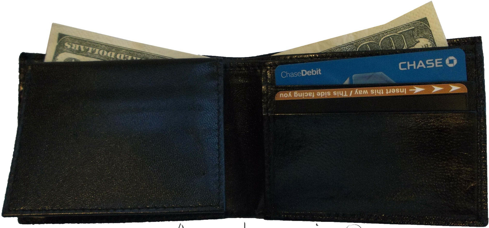 Lot of 4 New Lizard Skin Printed Leather Man's Black billfold wallet 6 cards ID - Image 9