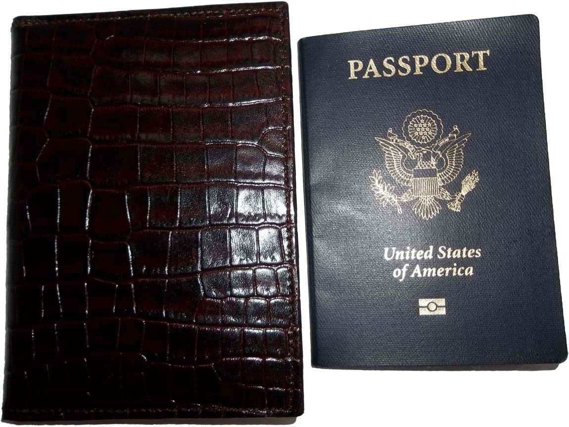 Lot of 4 New crocodile Skin printed leather passport case, Brown Passport Cover - Image 12