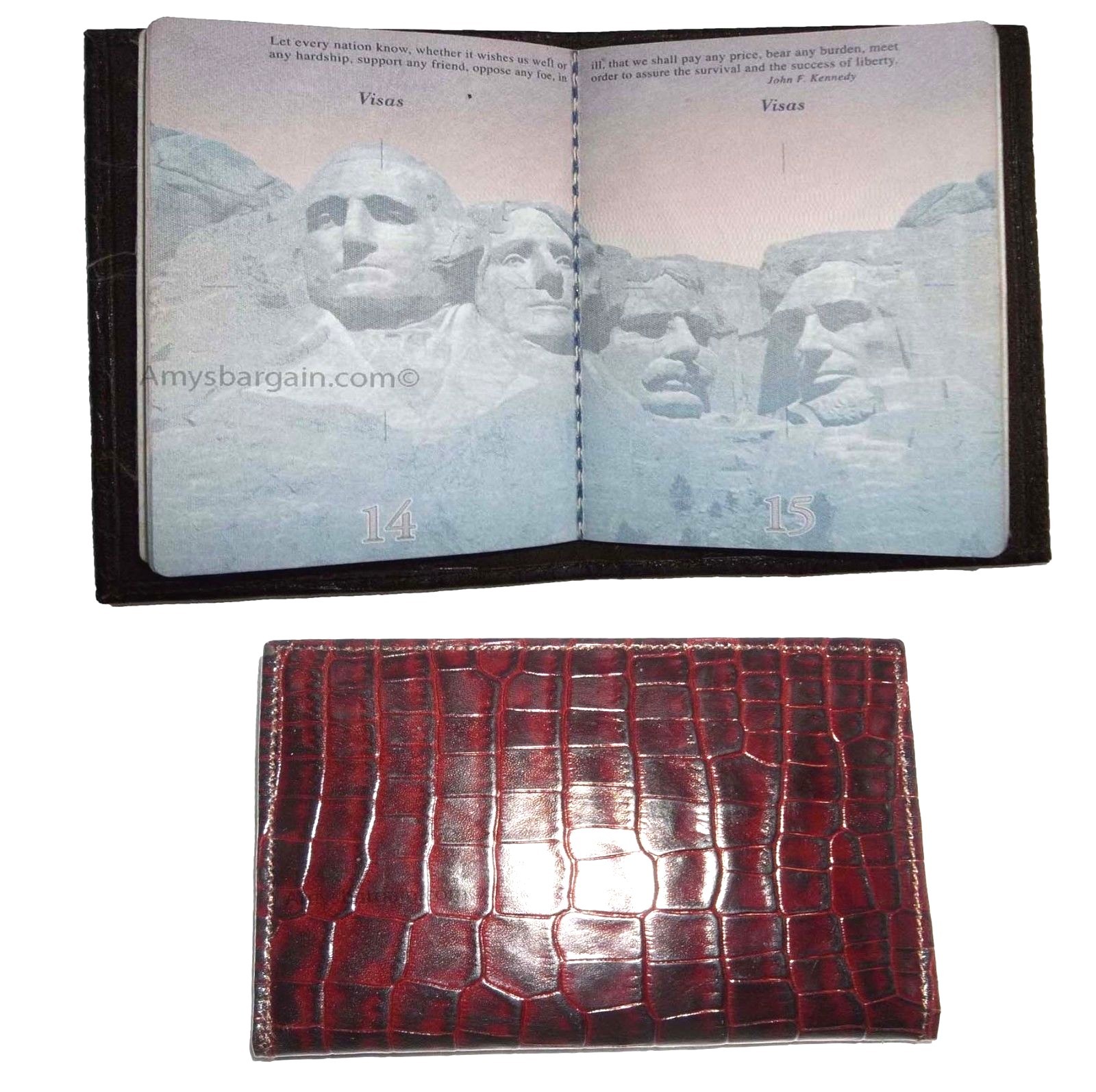 Lot of 4 New crocodile Skin printed leather passport case, Brown Passport Cover - Image 3