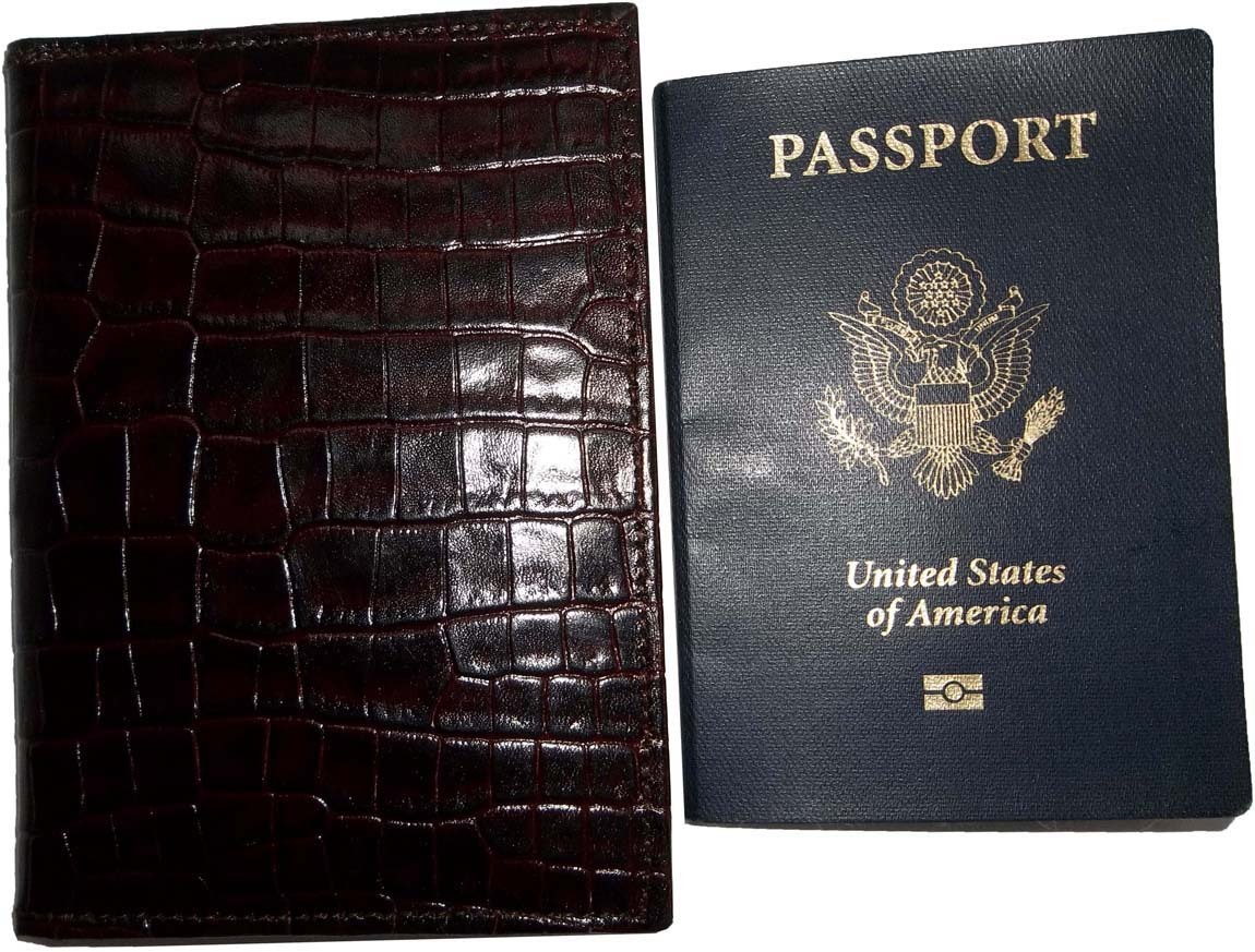 Lot of 4 New crocodile Skin printed leather passport case, Brown Passport Cover - Image 8