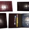 Lot of 4 New crocodile Skin printed leather passport case, Brown Passport Cover