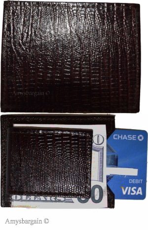 Lot of 4 money clip Brown Lizard skin printed leather new unbranded money Clip - Image 4