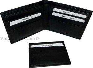 Lot of 5 New Men's Soft Leather Black billfold Wallet 9 Credit ATM Card 2 ID new - Image 10