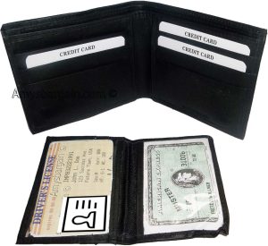 Lot of 5 New Men's Soft Leather Black billfold Wallet 9 Credit ATM Card 2 ID new - Image 5
