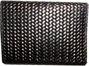 Lot of 6 Italian Style Woven Printed Leather Man's Black Trifold wallet ID BNWT. - Image 9