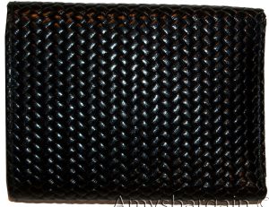 Lot of 6 Italian Style Woven Printed Leather Man's Black Trifold wallet ID BNWT. - Image 10