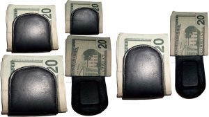 Lot of 6 Leather Money Clips magnetic money clip, Holds a stock of bills new