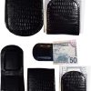 Lot of 6 New Lizard printed leather money clip, Black Unbranded money clip new