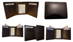 Lot of 6 New Men's Brown leather Trifold wallet 6 credit cards 2 bill slots - Image 11