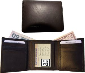 Lot of 6 New Men's Brown leather Trifold wallet 6 credit cards 2 bill slots - Image 12