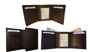 Lot of 6 New Men's Brown leather Trifold wallet 6 credit cards 2 bill slots - Image 13