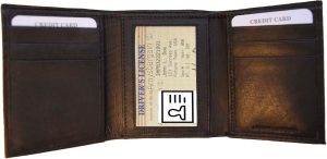 Lot of 6 New Men's Brown leather Trifold wallet 6 credit cards 2 bill slots - Image 9