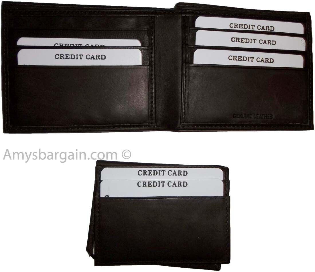 Lot of 6 New Men's Soft Leather Brown billfold Wallet 9 Credit ATM Card 2 ID NWT - Image 13