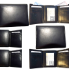 Lot of 6 new men's black leather trifold wallet 6 credit cards 2 bill slots