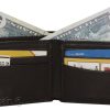 Man’s Wallet natural grain bi-fold br new wallet 6 Card Holder 2 bill slots