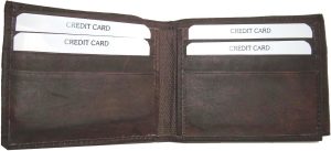 Man's leather Bifold wallet ID case 3 bill slots 6 Card slots brand New wallet - Image 11
