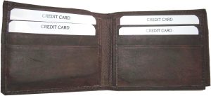 Man's leather Bifold wallet ID case 3 bill slots 6 Card slots brand New wallet - Image 4