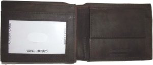 Man's leather Bifold wallet ID case 3 bill slots 6 Card slots brand New wallet - Image 6