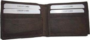 Man's leather Bifold wallet ID case 3 bill slots 6 Card slots brand New wallet - Image 9