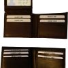 Man's quality leather wallet billfold man's wallet 6 credit card spaces w/ID new