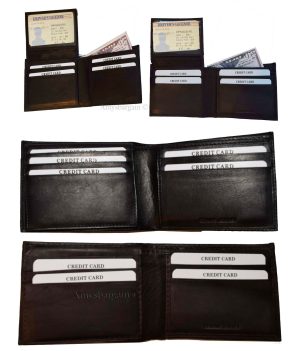 Man's quality leather wallet billfold man's wallet 6 credit card spaces w/ID new - Image 8