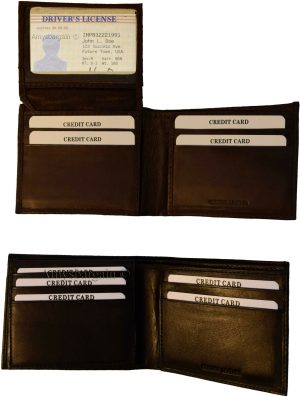 Man's quality leather wallet billfold man's wallet 6 credit card spaces w/ID new - Image 9