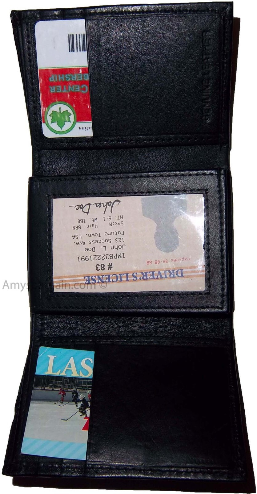 Man’s wallet Trifold Leather wallet ID window 2 bill pocket 9 card spaces new - Image 9