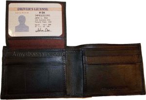 Man's wallet. skinny leather Bi-fold wallet 6 bank card holder 2 bill space 1 ID - Image 6