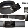Men's Belt. Size 30" Leather Dress Belt. Auto Lock Crocodile Skin Printed Buckle