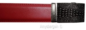 Men's Belt. Size L Leather Dress Belt. Auto Lock Crocodile Skin Printed Buckle - Image 8