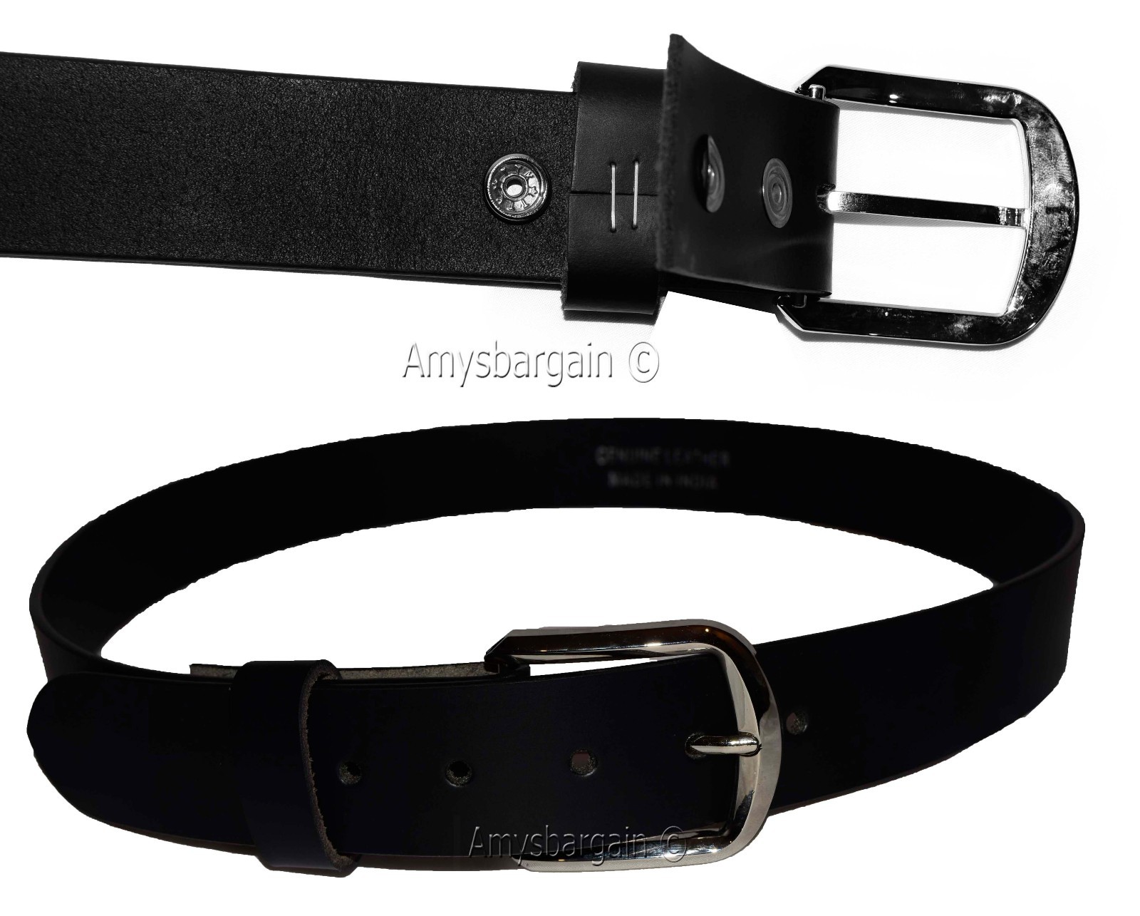 Men's Belt Size Medium. Solid Leather Belt. Men's Black Strong Leather Belt NWT - Image 13