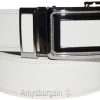 Men’s Belt XL White Leather Automatic lock Dress / Casual belt adjustable belt