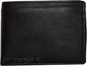Men's Bifold Black Wallet Genuine Leather 6 Credit card Coin purse 2 Bill spaces - Image 11