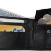 Men's Bifold Black Wallet Genuine Leather 6 Credit card Coin purse 2 Bill spaces