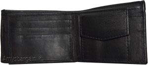 Men's Bifold Black Wallet Genuine Leather 6 Credit card Coin purse 2 Bill spaces - Image 12