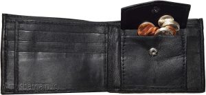Men's Bifold Black Wallet Genuine Leather 6 Credit card Coin purse 2 Bill spaces - Image 9