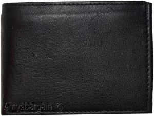 Men's Bifold Black Wallet Genuine Leather 6 Credit card Coin purse 2 Bill spaces - Image 10