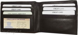 Men's Bifold Brown Wallet Genuine Leather 6 Credit Cards IDs 2 Bill space Br New - Image 11