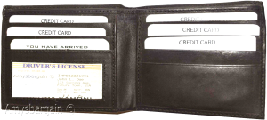 Men's Bifold Brown Wallet Genuine Leather 6 Credit Cards IDs 2 Bill space Br New - Image 3