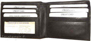 Men's Bifold Brown Wallet Genuine Leather 6 Credit Cards IDs 2 Bill space Br New - Image 4