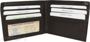 Men's Bifold Brown Wallet Genuine Leather 6 Credit Cards IDs 2 Bill space Br New - Image 5