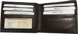 Men's Bifold Brown Wallet Genuine Leather 6 Credit Cards IDs 2 Bill space Br New - Image 7