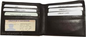 Men's Bifold Brown Wallet Genuine Leather 6 Credit Cards IDs 2 Bill space Br New - Image 8