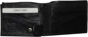 Men's Bifold wallet Genuine Leather 12 Card 2 ID Zip Coin purse 2 Bill space - Image 11