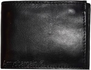Men's Bifold wallet Genuine Leather 12 Card 2 ID Zip Coin purse 2 Bill space - Image 4