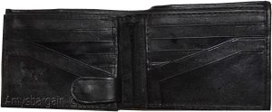 Men's Bifold wallet Genuine Leather 12 Card 2 ID Zip Coin purse 2 Bill space - Image 5